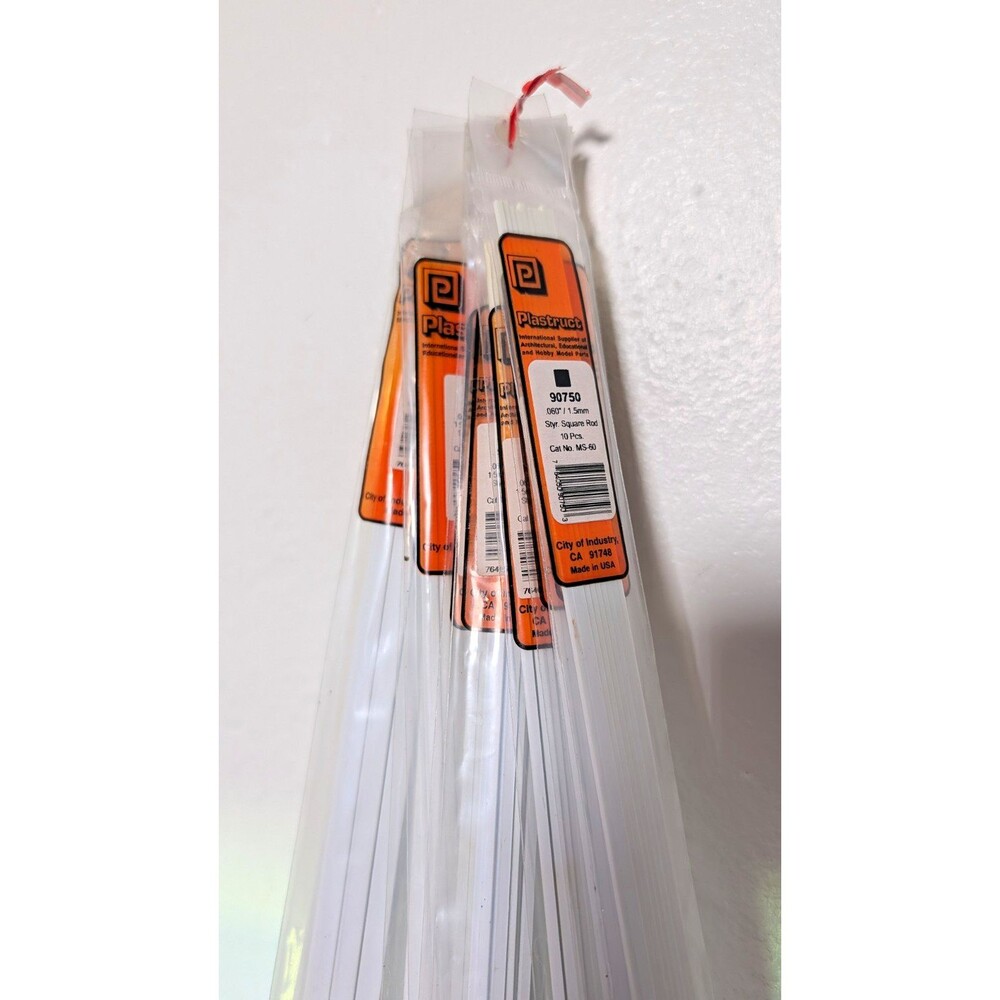 Plastruct Styrene Rod Strip Lot 11 110pc : 90750 90754 90755 90757 90758 90759